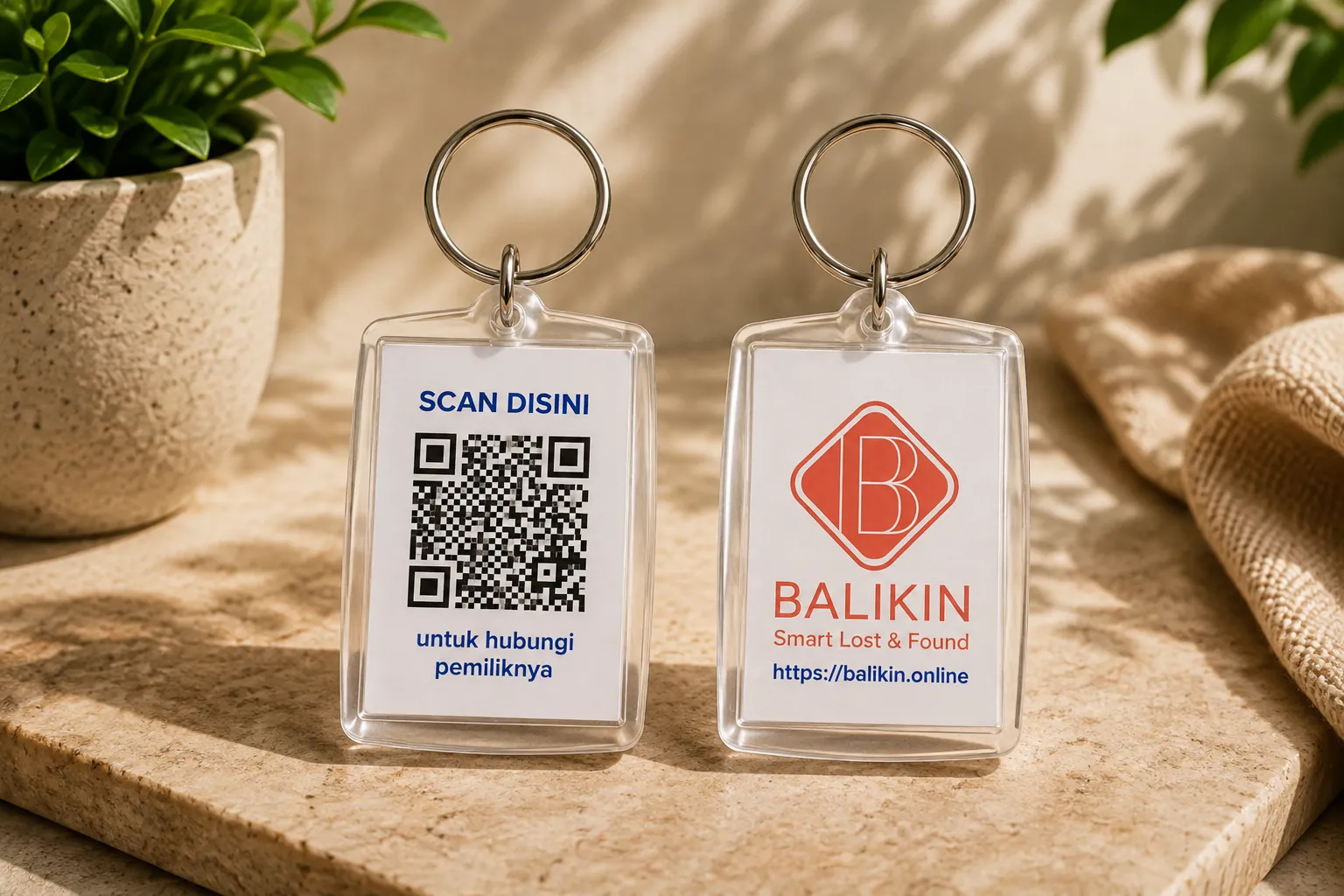 Acrylic Tag Persegi Panjang Timbul