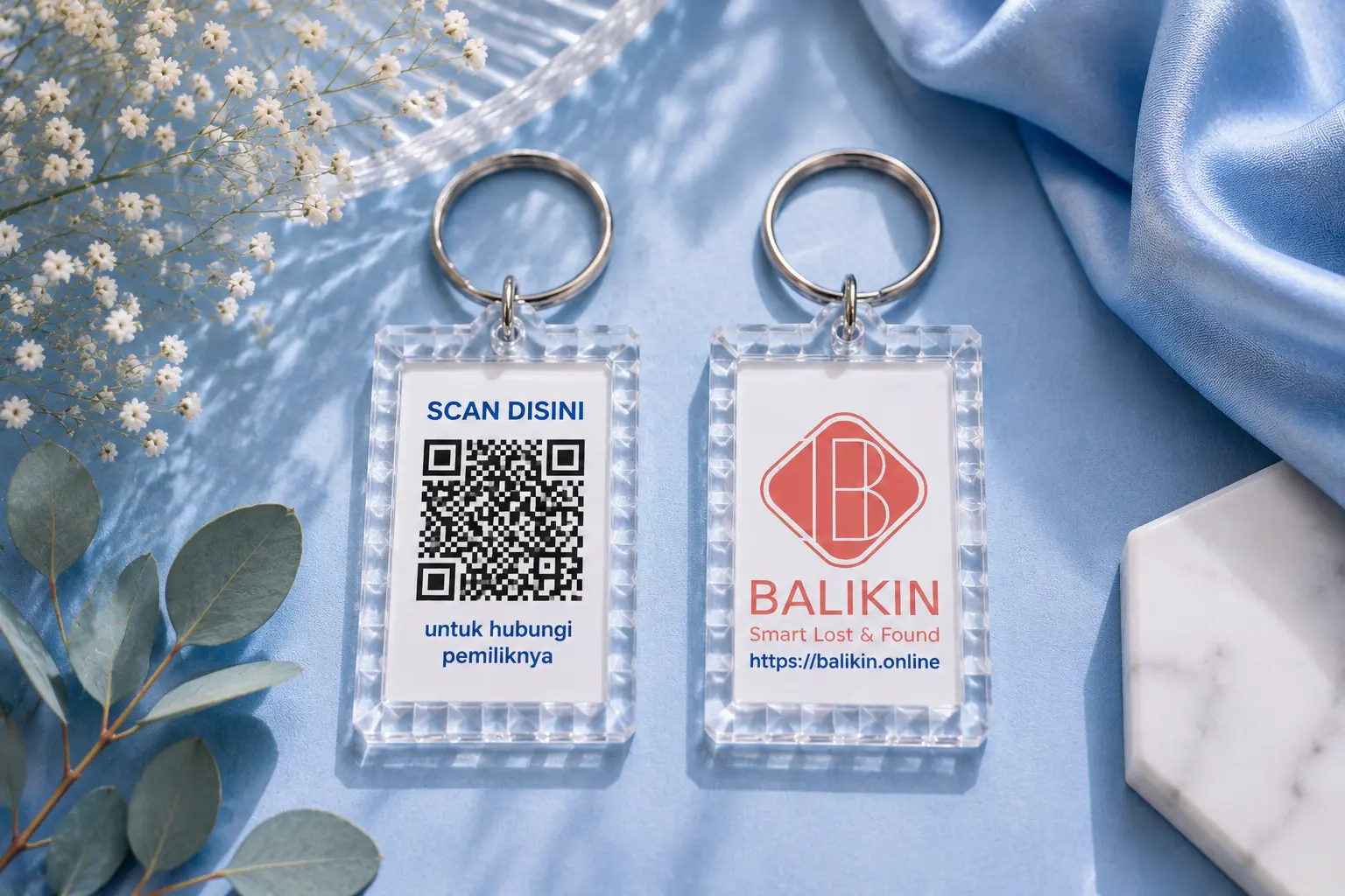 Akrilik Persegi Panjang Motif Balikin