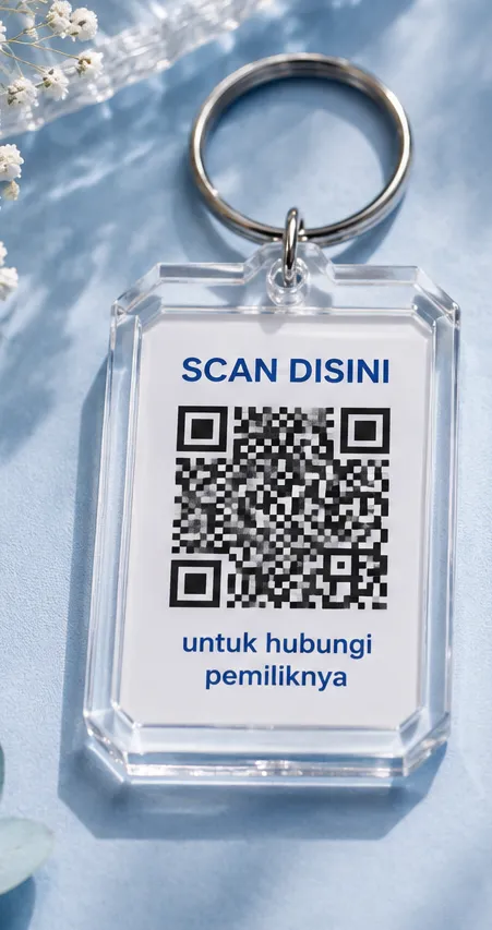 Contoh tag akrilik QR Balikin, pilihan 3