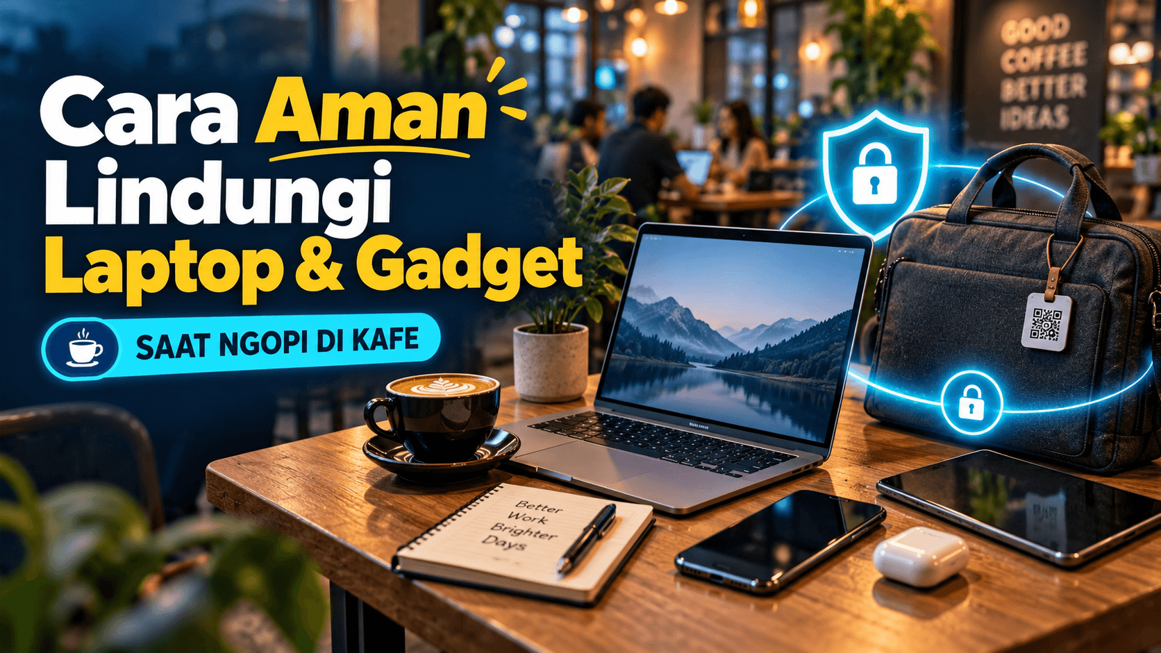 Cara Aman Amankan Laptop dan Gadget Kerja dari Risiko Kehilangan Saat Ngopi di Cafe